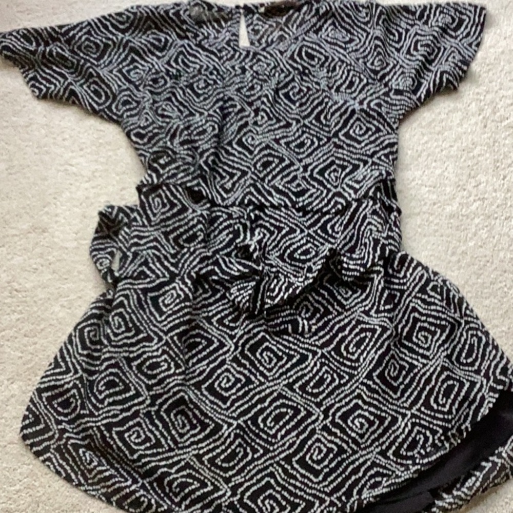 Loft Black and White Patterned Women's Dress